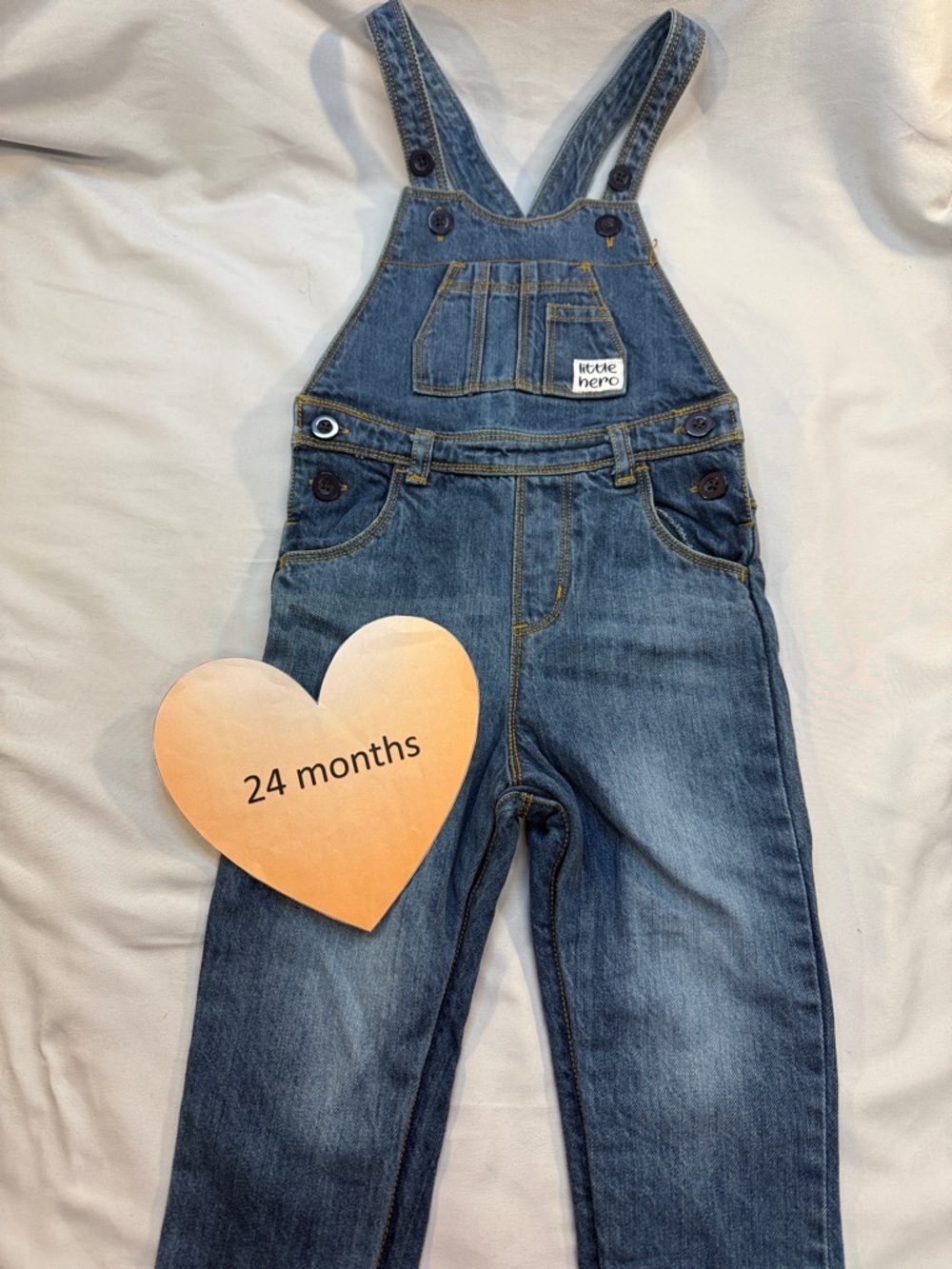 Babyoye- LIKE NEW Denim Overalls in Medium Blue for Toddlers